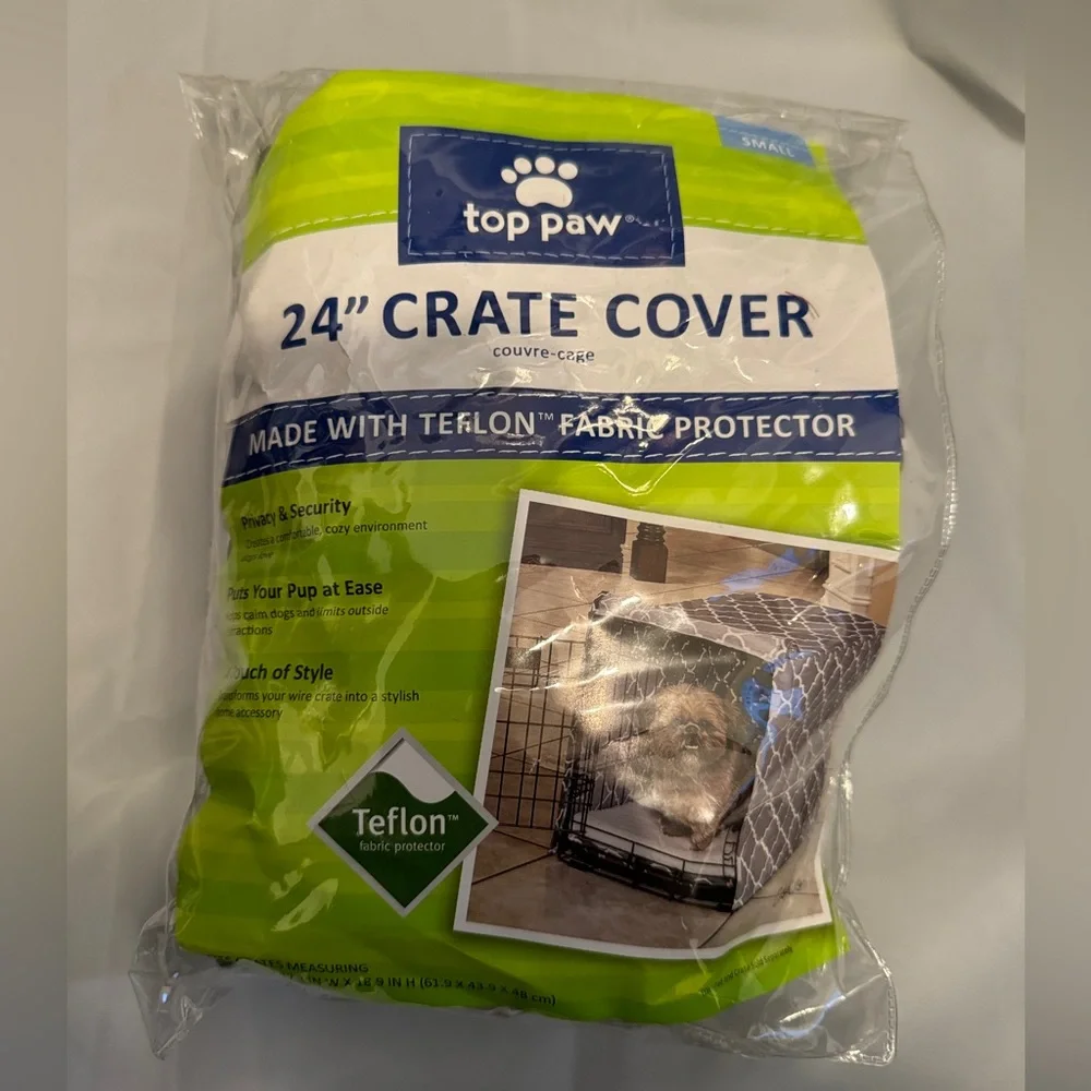 NWT(in packaging) 24” Dog Crate Cover  gray and white (#29)